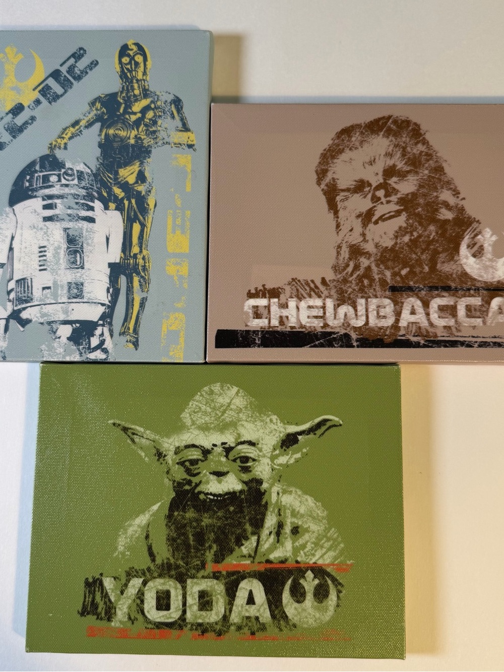 Star Wars Character Trio Canvas Set - Green, Brown & Light Blue